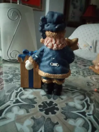 Figura cerámica Navidad Papá Noel estrella