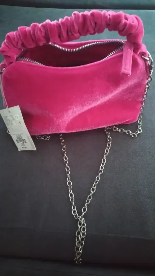 Bolso mano/hombro rosa chicle