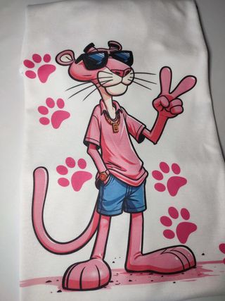 Camiseta Pink Panther con huellas