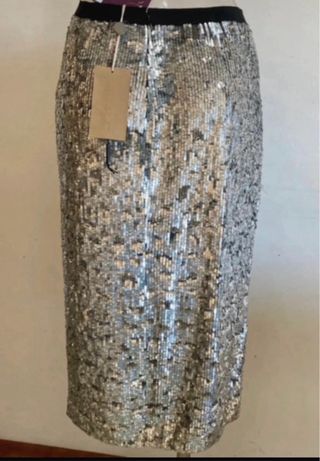 Gonna paillettes argentate