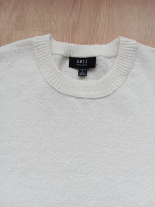 Maglione in tessuto bianco off-white