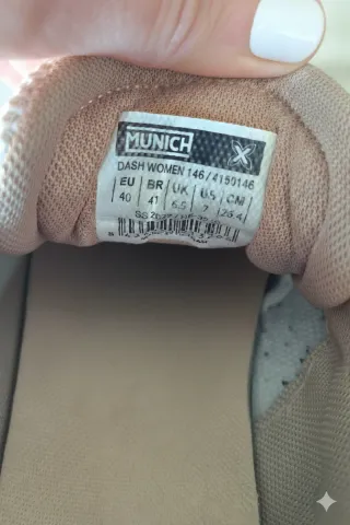 Zapatillas Munich Mujer Talla 40 Beige y Dorado