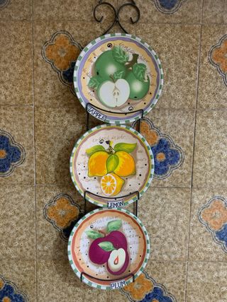 Set 3 Piatti Decorativi Frutta