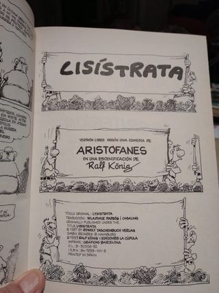 Lisístrata de Ralf König. Novela grafica