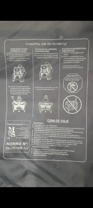 Cuna de viaje plegable