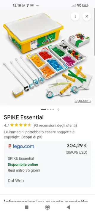 LEGO Spike Essential - Scatola Gialla
