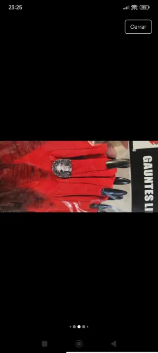 Guantes de disfraz rojos con araña