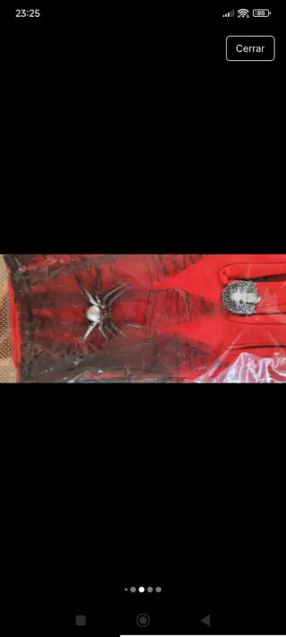 Guantes de disfraz rojos con araña