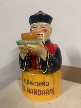 Figura cerámica chino flan mandarin antigua