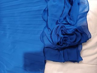 Vestido Fiesta Azul Eléctrico Plisado Talla S/M