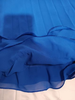 Vestido Fiesta Azul Eléctrico Plisado Talla S/M