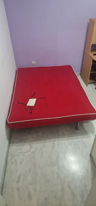 Sofá Cama Juvenil Rojo con Dibujo