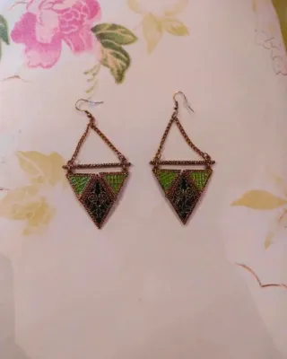 Pendientes Mango Dorado y Verde