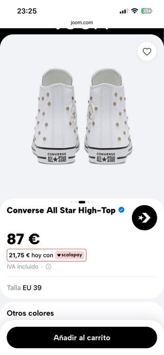 Converse All Star Hi Tachuelas Blancas
