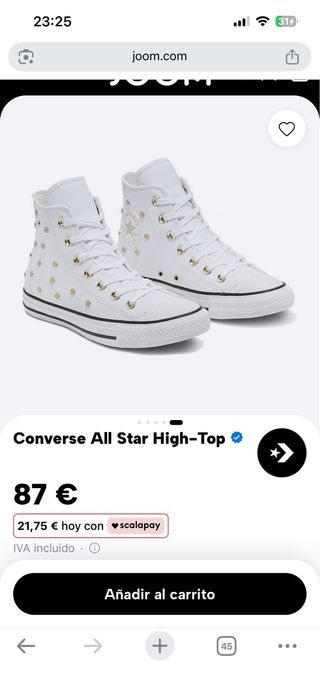 Converse All Star Hi Tachuelas Blancas