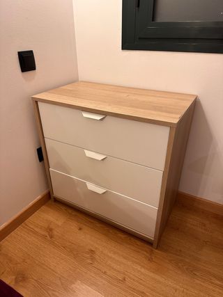 Cajonera Ikea Malm Madera y Blanca