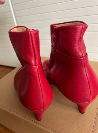 BOTINES BIMBA Y LOLA! 37 PIEL ROJO TACONES CUERO