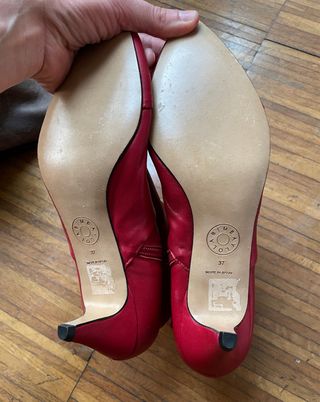 BOTINES BIMBA Y LOLA! 37 PIEL ROJO TACONES CUERO