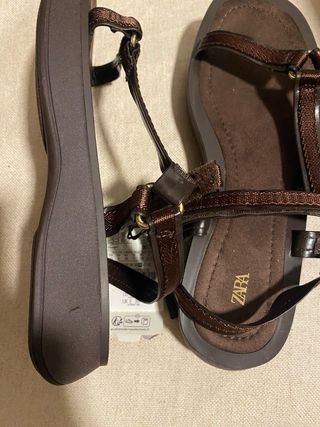 Sandalias Zara Marrón Talla 40