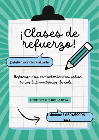 Clases de refuerzo escolar, de piano y solfeo
