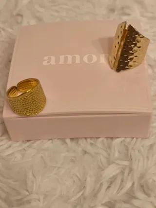 Lote 2 anillos dorados ajustables  a 8 euros