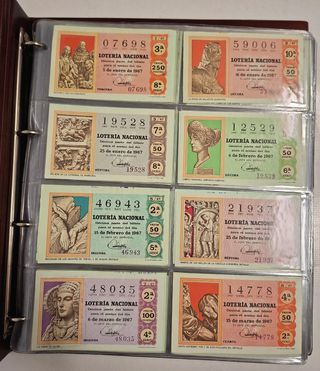 Álbum de decimos de Loteria Nacional 1967-1980
