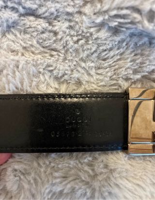 Cintura Gucci Pelle Naturale Nero e Argento