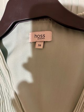 Vestido largo verde agua plisado