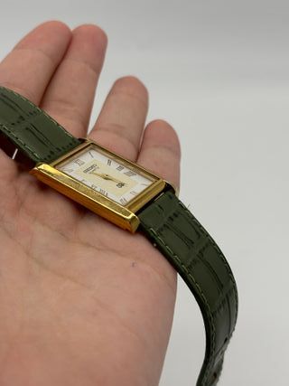 Seiko Tank Unisex Vintage Oro y Verde Nuevo