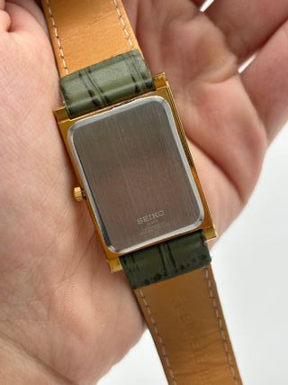 Seiko Tank Unisex Vintage Oro y Verde Nuevo