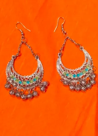 Pendientes s Mango Plateados y Verdes