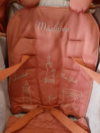 Silla de paseo Maclaren plegable beige y naranja