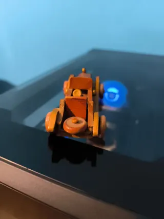 Coche Madera Antiguo Ruedas Giratorias