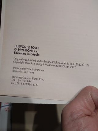 Huevos de Toro de Ralf Konig. Novela Grafica