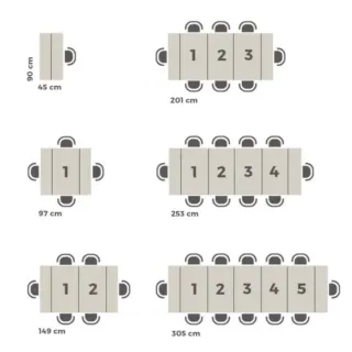 Mesa comedor extensible 45(305)x90 Mobilifiver