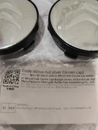 4 Tapas Centro Llantas Citroën 60mm Plata
