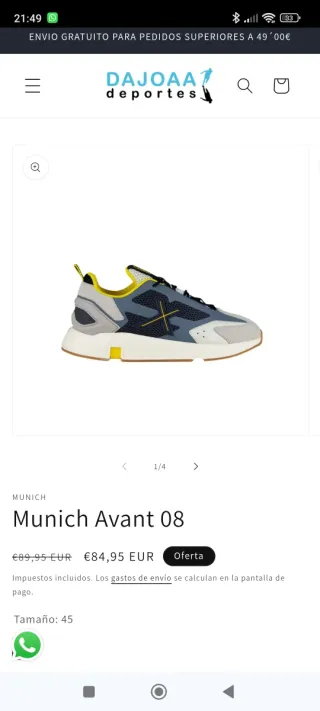 Zapatillas Munich Avant 08 Talla 43