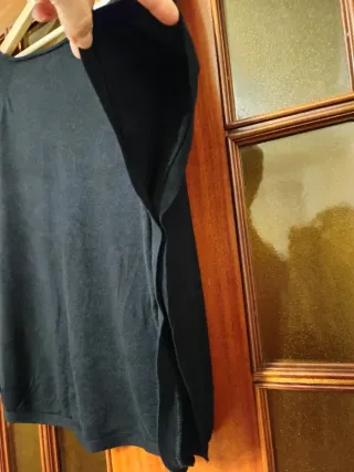 Poncho jersey punto negro talla única