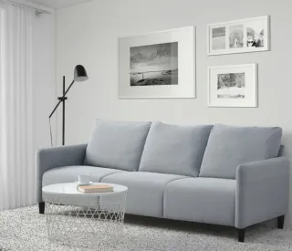 Sofá 3 plazas gris tela