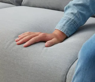 Sofá 3 plazas gris tela