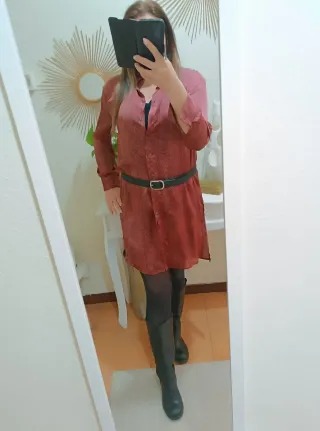 Camicia lunga Zara bordeaux e nera