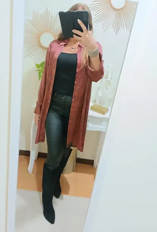 Camicia lunga Zara bordeaux e nera