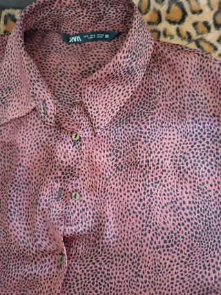 Camicia lunga Zara bordeaux e nera
