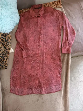 Camicia lunga Zara bordeaux e nera