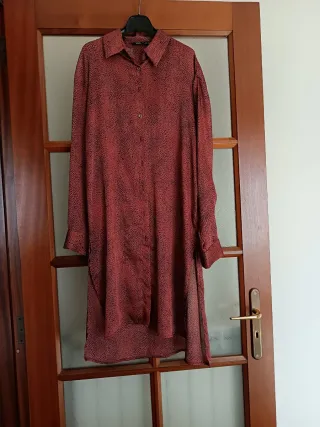 Camicia lunga Zara bordeaux e nera