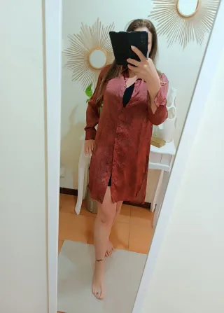 Camicia lunga Zara bordeaux e nera