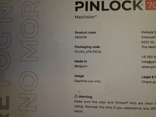 Pinlock 70 MaxVision Lente Antivaho MT-V-32