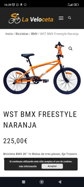 Bicicleta BMX Naranja