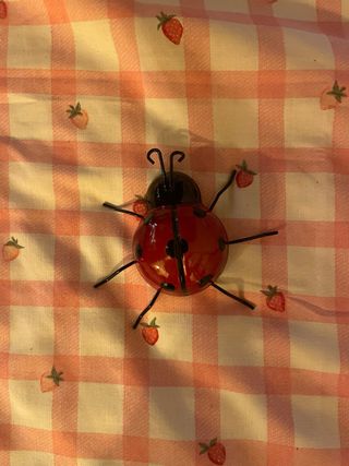 Decoración de pared mariquita metal