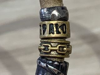 Pulsera Plata de Palo de cuero beige